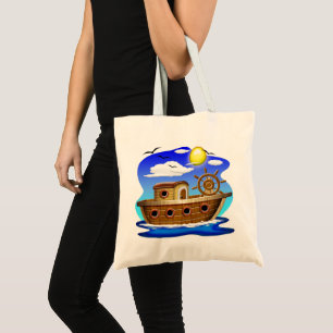 Bolso De Tela Barco Pesquero Dibujo Animado