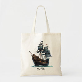 Bolso De Tela Barco pirata acuarela