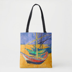 Bolso De Tela Barcos de Van Gogh Impresionismo Playa