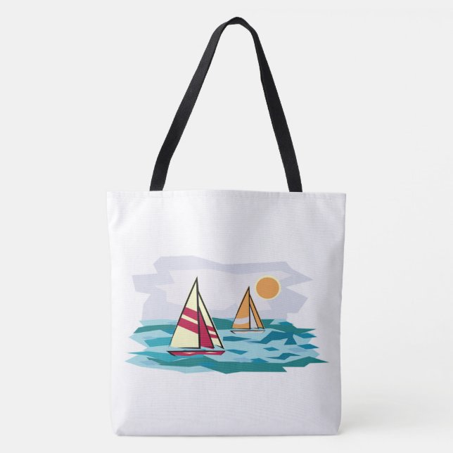 Bolso De Tela Barcos de vela (Anverso)