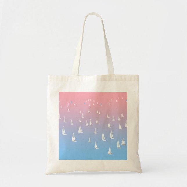 Bolso De Tela Barcos de vela en el océano (Frente)