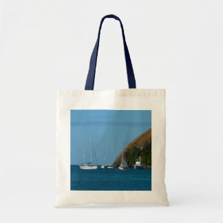 Bolso De Tela Barcos de vela en la Bahía Blanco y Azul Náutico