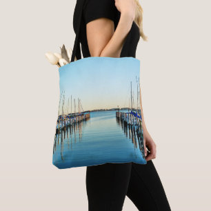 Bolso De Tela Barcos en el puerto deportivo por Shirley Taylor