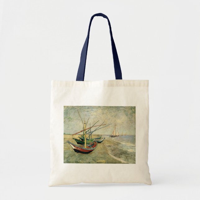 Bolso De Tela Barcos en la playa de Saintes-Maries (Frente)