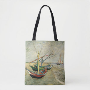 Bolso De Tela Barcos en la playa de Saintes-Maries