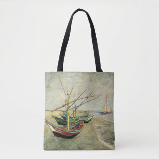 Bolso De Tela Barcos en la playa de Saintes-Maries