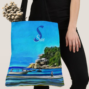 Bolso De Tela Barcos pesqueros de Mismaloya 0346