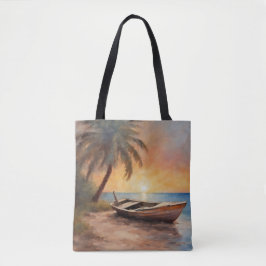 Bolso De Tela Barcos y playas - 1