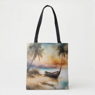 Bolso De Tela Barcos y playas - 4