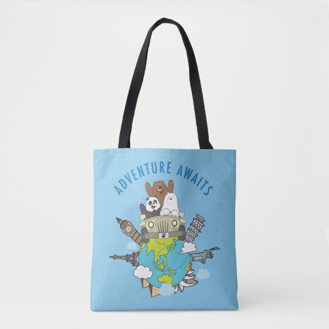 Bolso De Tela Bare Bears - Aventura (Anverso)