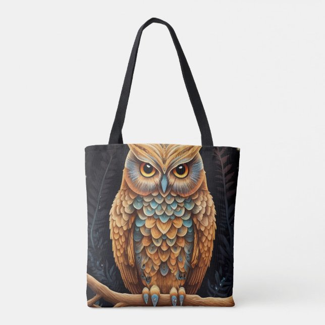 Bolso De Tela Barn Owl Colorful (Reverso)