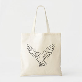 Bolso De Tela Barn Owl in Flight Line Art