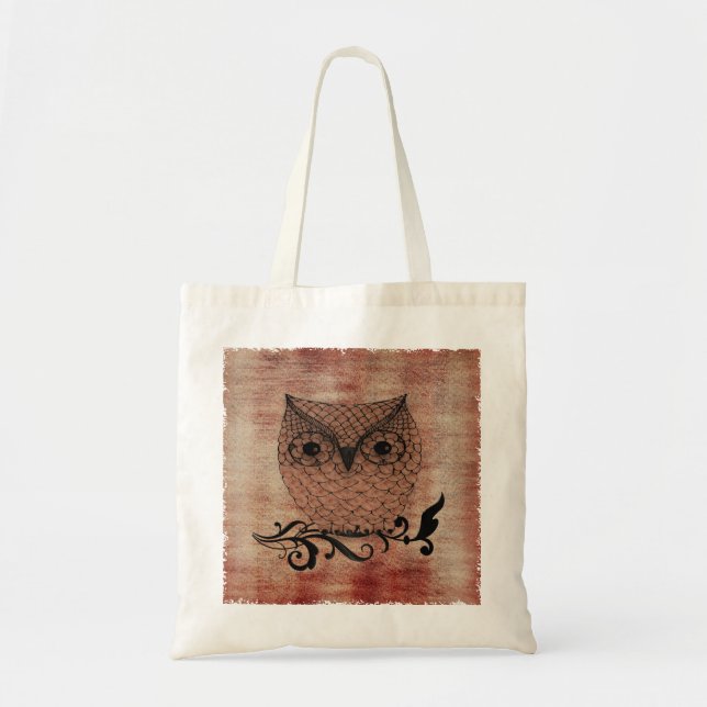 Bolso De Tela Barn Owl Whimsical Country (Frente)