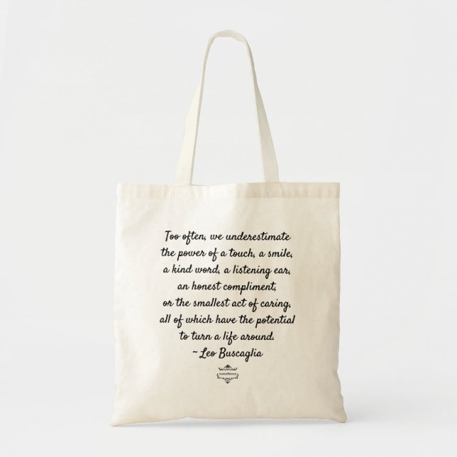 BOLSO DE TELA BARRA MOTIVATIVA DE LA AMABILIDAD (Frente)