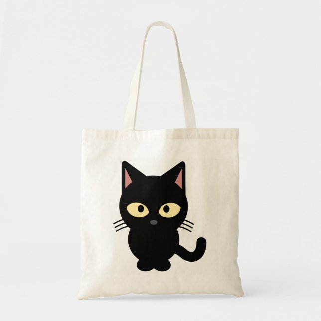 BOLSO DE TELA BARRA NEGRA DE TOTE DE KITTY (Frente)