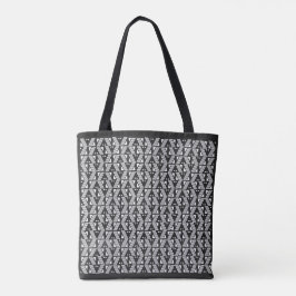 Bolso De Tela Barras, rayas y puntos negros y blancos