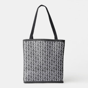 Bolso De Tela Barras, rayas y puntos negros y blancos