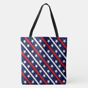 Bolso De Tela Barras y Estrellas