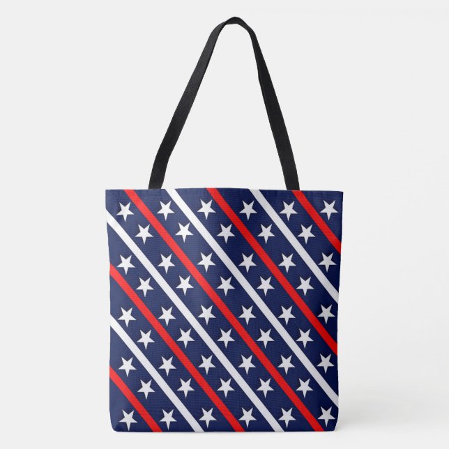 Bolso De Tela Barras y Estrellas (Anverso)
