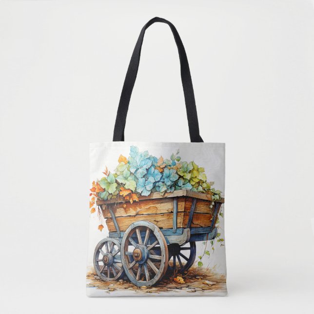 Bolso De Tela Barril Lleno De Varios Flores Silvestres (Anverso)