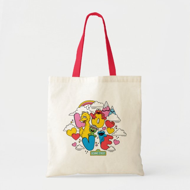 Bolso De Tela Barrio Sésamo | Amor (Frente)