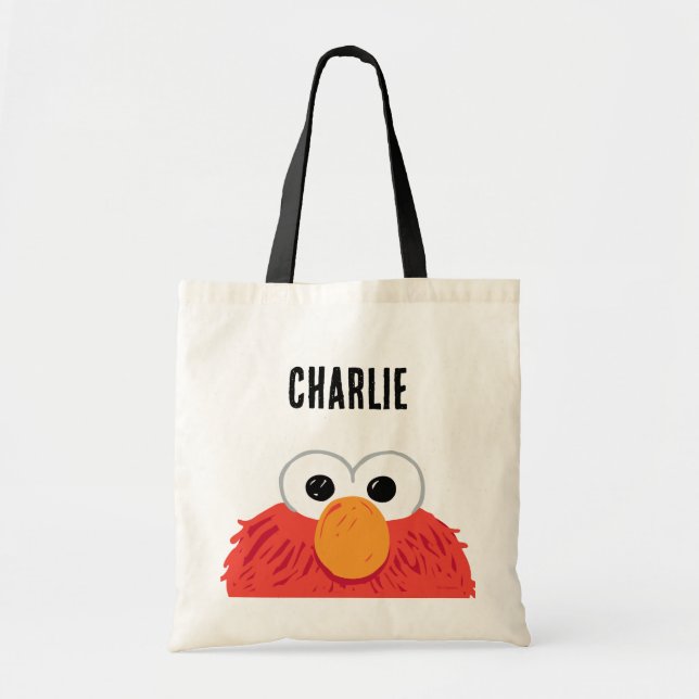 Bolso De Tela Barrio Sésamo | Cara elmo grande personalizada (Frente)