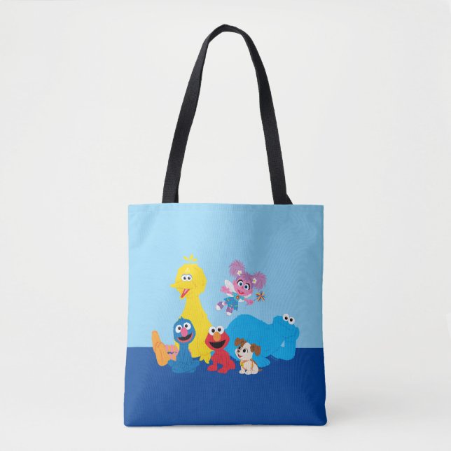Bolso De Tela Barrio Sésamo | Coloridas Plaza Sésamo (Anverso)