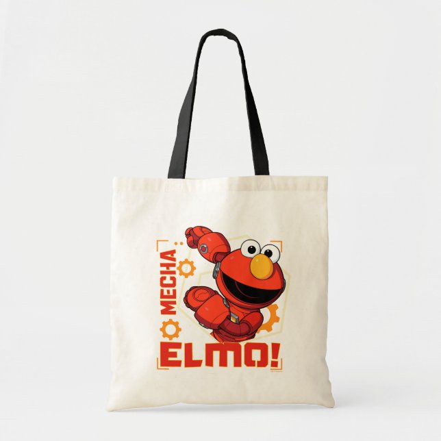 Bolso De Tela Barrio Sésamo | Diseño Elmo de los Edificios Mecha (Frente)