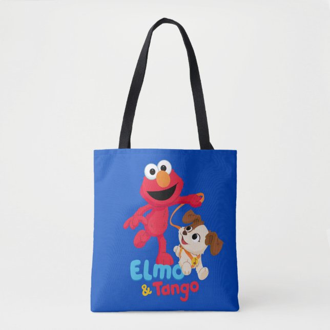 Bolso De Tela Barrio Sésamo | Ejecución de Elmo y Tango (Anverso)