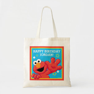 Bolso De Tela Barrio Sésamo Elmo - Polka Dot & Stars Cumpleaño