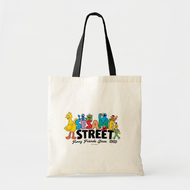 Bolso De Tela Barrio Sésamo | Furry Friends Desde 1969 (Frente)