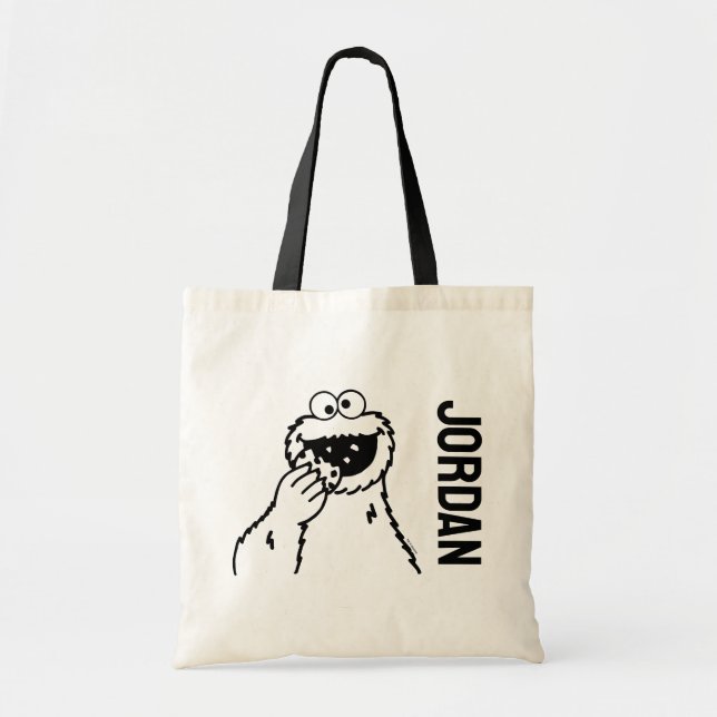 Bolso De Tela Barrio Sésamo | Monstruo de la cookie | Añadir su  (Frente)