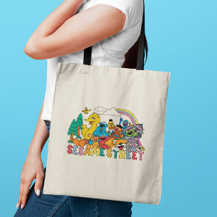 Bolso De Tela Barrio Sésamo   Ola arcoiris