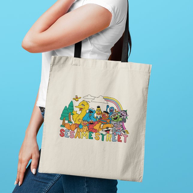 Bolso De Tela Barrio Sésamo | Ola arcoiris (Person carrying tote bag)