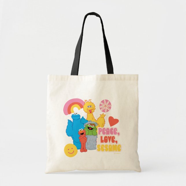 Bolso De Tela Barrio Sésamo | Paz, amor, Sésamo (Frente)