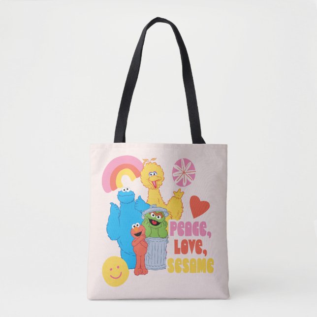 Bolso De Tela Barrio Sésamo | Paz, amor, Sésamo (Anverso)