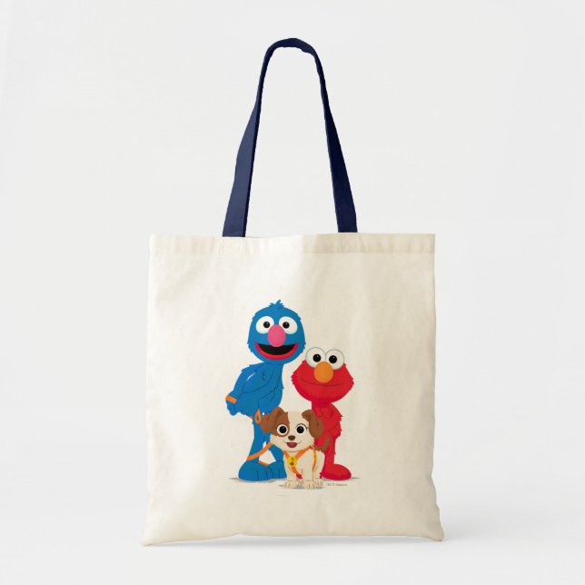 Bolso De Tela Barrio Sésamo | Tango con Grover y Elmo (Frente)