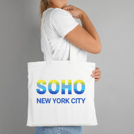 Bolso De Tela Barrios de la ciudad de Nueva York azules y amaril