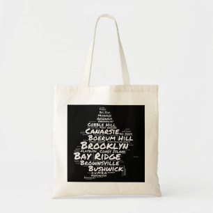 Bolso De Tela Barrios de Nueva York en Brooklyn, Word Cloud Broo