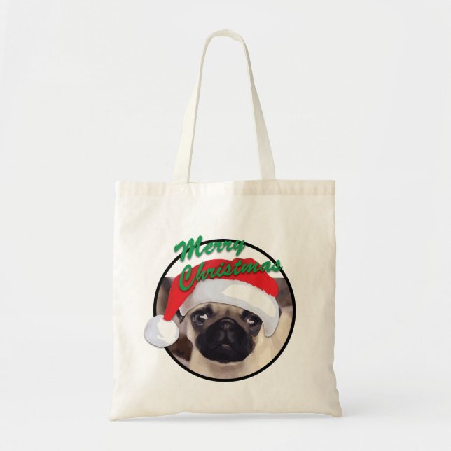 Bolso De Tela Barro amasado del navidad - tote del presupuesto (Frente)