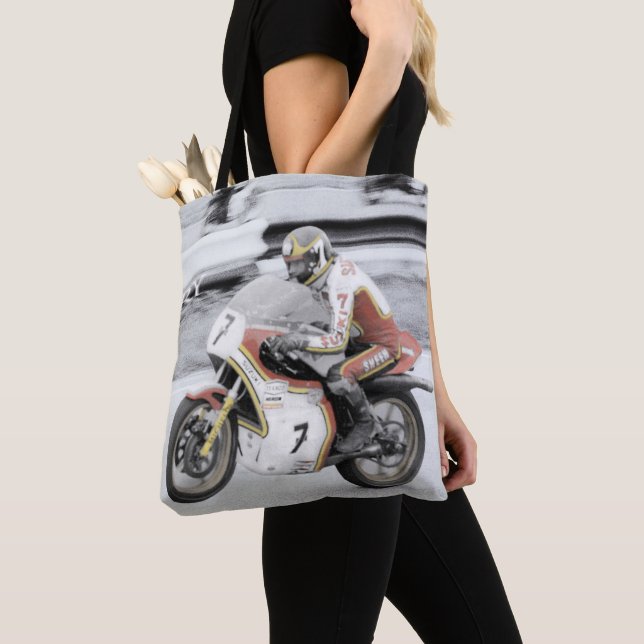 Bolso De Tela Barry Sheene 2, la versión tintada a mano (Detalle)