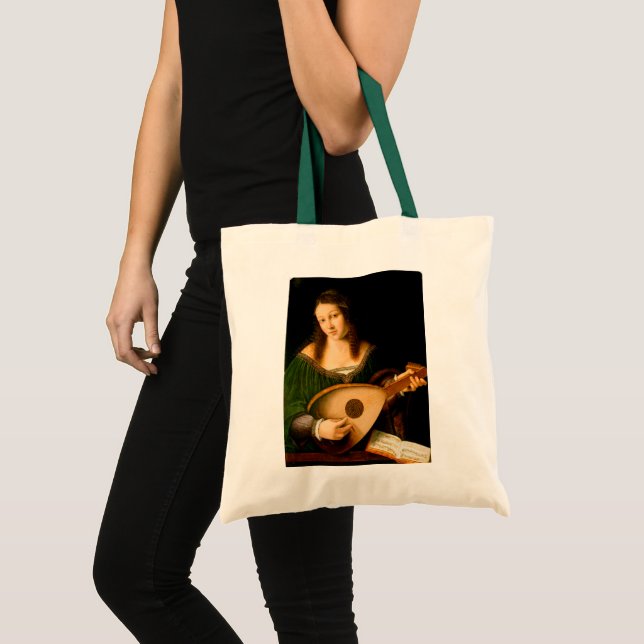 Bolso De Tela Bartolomeo Veneto Lady jugando a retrato de Lute (Anverso (producto))