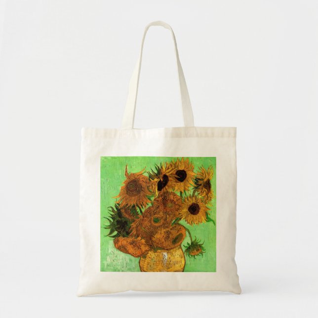 Bolso De Tela Base con doce girasoles de Vincent van Gogh (Frente)