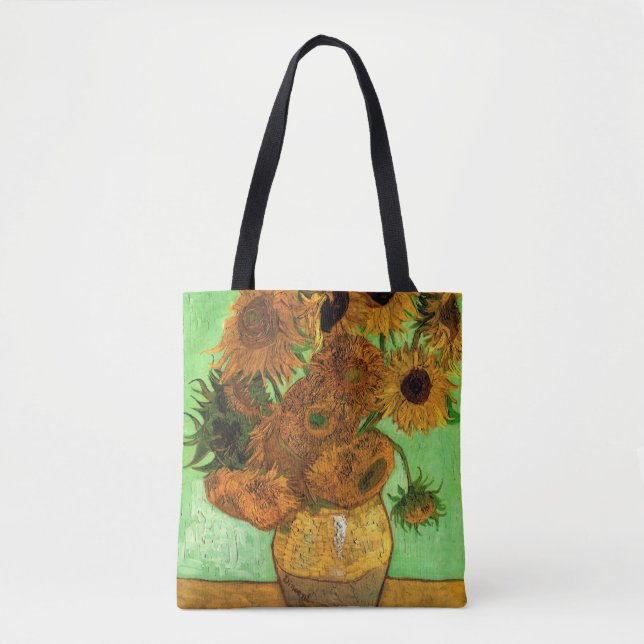 Bolso De Tela Base con doce girasoles de Vincent van Gogh (Anverso)