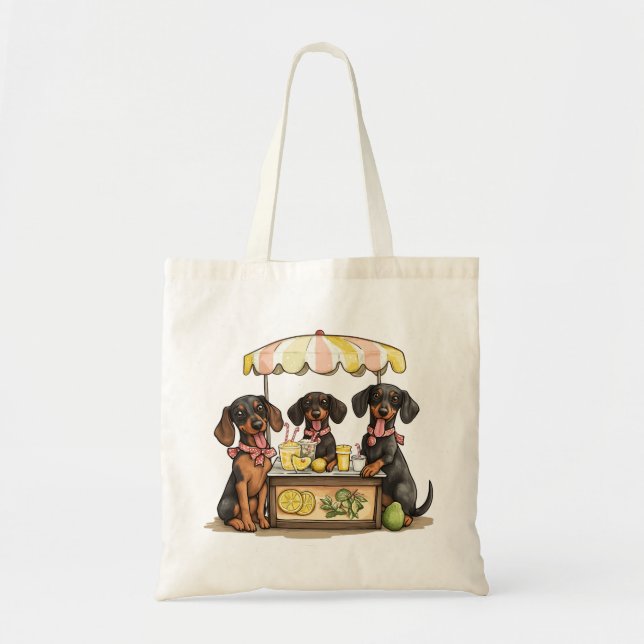 Bolso De Tela Base Lemonade Dachshund Dogs (Frente)