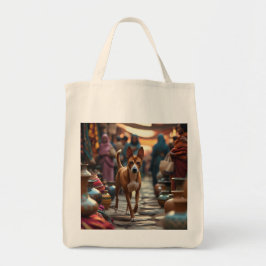 Bolso De Tela Basenji Elegant Grocery Tote Bag