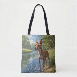 Bolso De Tela Basenji Elegant Shoulder Tote Bag