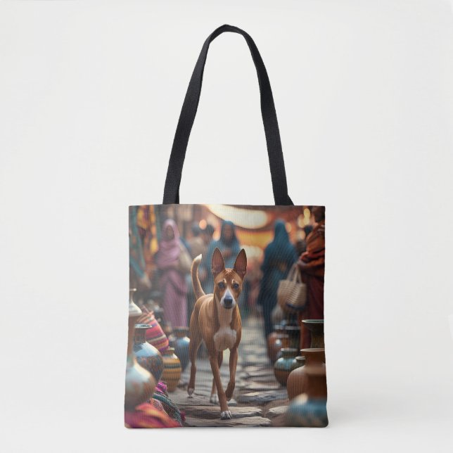 Bolso De Tela Basenji Elegant Shoulder Tote Bag (Anverso)