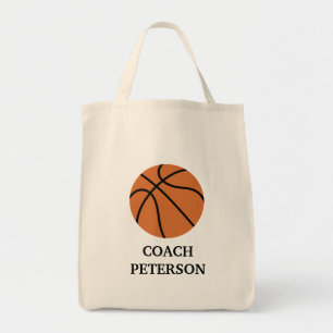 Bolso De Tela BASKETBALL Grocery Tote Bag - ¡agrega un nombre!