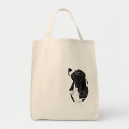 Bolso De Tela Basset Hound blanco y negro